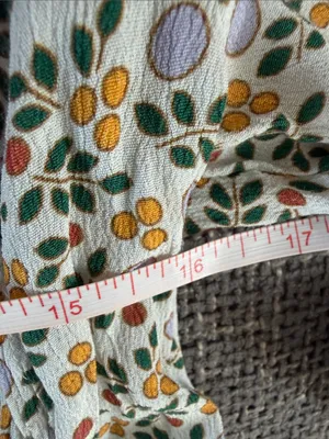 Women’s Free People White Floral Ruffle Dress w/Rust Trim Size S Trumpet sleeves thumbnail 8