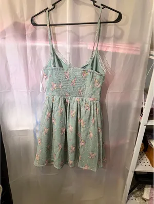 Lulus Floral Print Light Blue Spaghetti Strap Dress Size S thumbnail 3