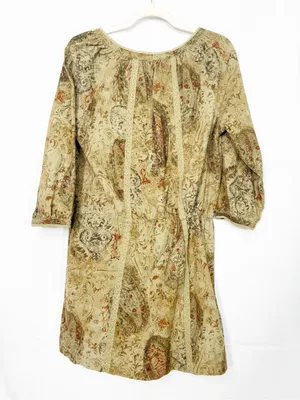 Denim & Supply Ralph Lauren Corduroy Peasant Dress Lace Trim Floral Botanical thumbnail 4