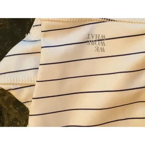 WeWoreWhat Off White Black Pinstripe Cami Bra Top Sports Bra Women's Size S NWT thumbnail 3