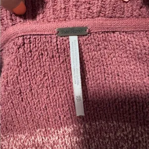 Free People Southport Beach Cardigan Sweater Pink Stripe Boho XS thumbnail 8