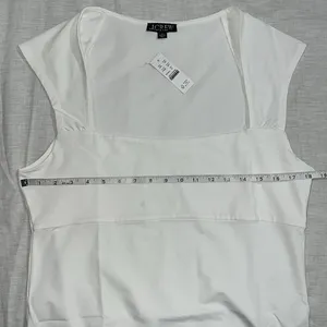 J. Crew‎ Squareneck cap-sleeve top in stretch cotton blend size XL thumbnail 6