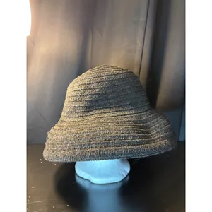 Signature‎ Studio Black Textured Knit Wide Brim Sun Hat RN 31289 Vintage Style thumbnail 4
