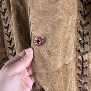 Vintage Wilsons Leather Maxima Brown Suede Trench Coat with Braided Accents thumbnail 8