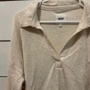 Aerie Cream Collared Crewneck thumbnail 6