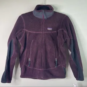 Vintage patagonia deep pile Retro X Plum purple‎ full zip jacket small women's thumbnail 1