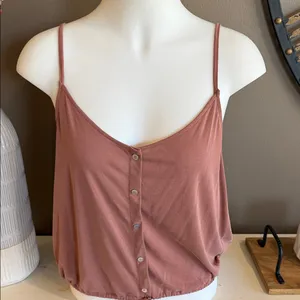 AMERICAN EAGLE Button-Front Tank Top Size XL NWT Summer Preppy Boho thumbnail 3