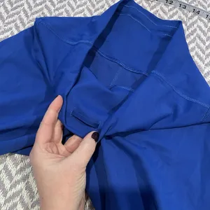 Lululemon Bright Blue Wunder Under High Rise Crop Women's Leggings Size 8 EUC thumbnail 6