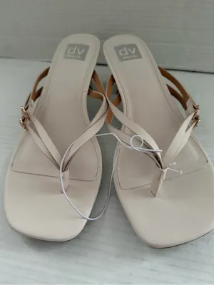 Dolce Vita Brier Thong Kitten Heel Ivory Slides Sandals Women’s Size 11 NEW thumbnail 3