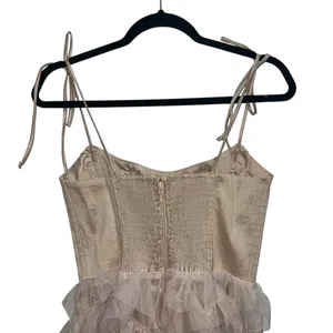 Show Me Your Mumu Francesca Corset Maxi Dress Champagne Tulle Ruffle thumbnail 9