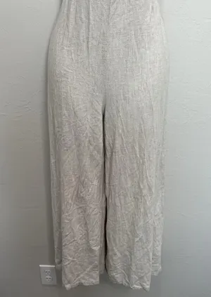 Audrey 3+1 S Small Jumpsuit Bibbed Overall Linen Cropped Sleeveless Boho Coastal thumbnail 4