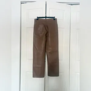 Aritzia Wilfred Melina Pant Camel Tan Vegan Leather Pants Size 8 Straight Leg thumbnail 5