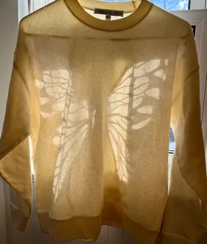 Tricia Fix Free People Exclusive Butterfly Crewneck Sweatshirt in Cream Xs thumbnail 1