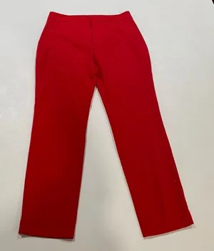 ZARA cherry/raspberry Red Straight Leg Dress Pants Size 2 High Rise Workwear thumbnail 1