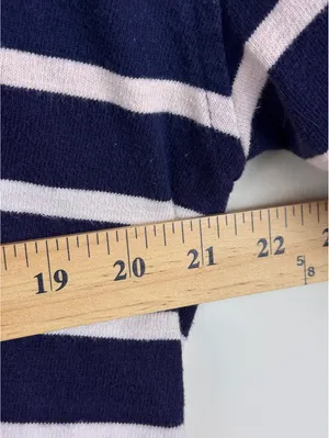 Madewell Rugby Polo Tee Navy White Stripe Oversized Coastal Preppy Size S thumbnail 11