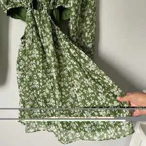 Abercrombie & Fitch Long Sleeve Cutout Mni Dress Green Floral Boho Size Small thumbnail 12
