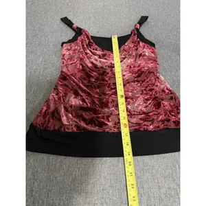 Studio Y Women's Y2K Style Floral Embossed Draped Blouse Tank Sz XL thumbnail 3