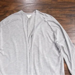DONNI. • Anthropologie Sandwash Ribbed Sweater Coat cardigan jacket cream grey thumbnail 3