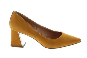 Jones New York Mustard Vegan Suede Chunky Metallic Heel Pumps Size 6 thumbnail 1