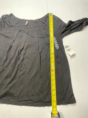 Old Navy Black Swing Top Pleating Detail Scoop Neck 3/4 Sleeve Women Sz M NWT thumbnail 6