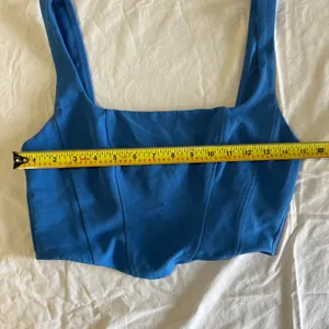 Stradivarius Crop Halter Top Women's Blue Small thumbnail 3