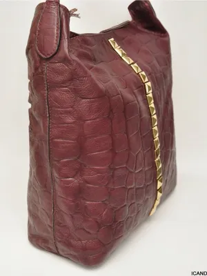 Dimoni Spain COCO Croco Leather Tote Shoulder Bag Handbag Hobo ~Bordeaux thumbnail 7