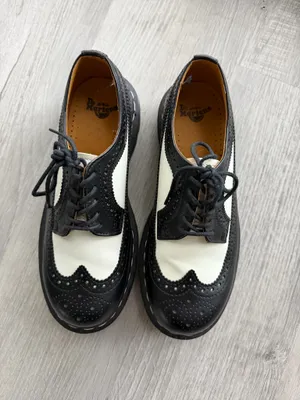 Dr. Martens black and white leather loafers thumbnail 3
