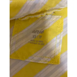 Aerie Women's Yellow Striped Poplin Long Sleeve Button Down Shirt Top Size XS thumbnail 5