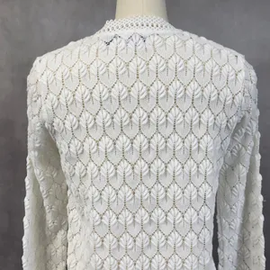 Vintage 60s Americana Womens Pointelle Knit Cardigan Sweater‎ Size Medium Japan thumbnail 7