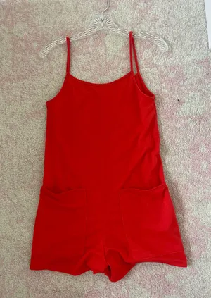Dry goods red romper thumbnail 4