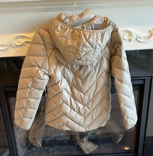 London Fog Down Jacket Lightweight Coat Womens Medium Champagne thumbnail 2