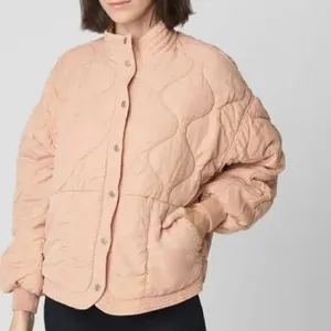 Blank NYC cropped quilted jacket in pink thumbnail 2