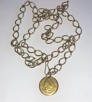 Vintage Brass George Washington Faux Coin Chain Belt thumbnail 1