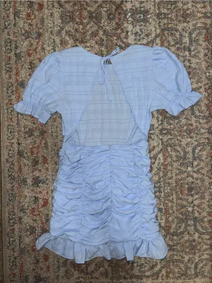 Painted Threads Light Blue Ruched Mini Dress thumbnail 3