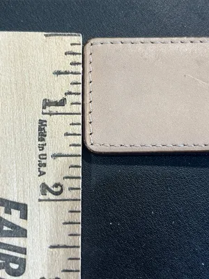 Coach Leather Key Tag in Beige and Silver Hardware thumbnail 3