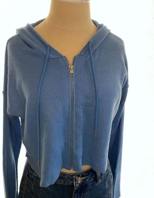 Garage Cropped Zip Up Hoodie Sweater thumbnail 1