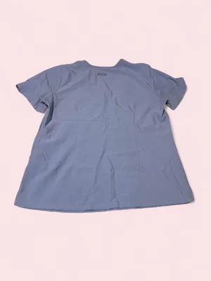 Figs Women's Short Sleeve V-Neck Scrub Top in Blue thumbnail 2