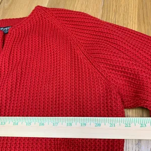 Meggi Red 100%‎ New Wool Hand Loomed Sweater Made in Germany Womens Large VTG thumbnail 4