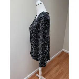 Blu Sage Two Piece Cardigan Tank Set Black Sparkle Silver Snake Print Womens XL thumbnail 6
