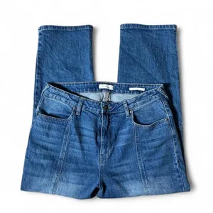 Y2K Cleo + Wolf Blue High Rise Carpenter Straight Leg Panelled Seam Jeans W31‎ thumbnail 1