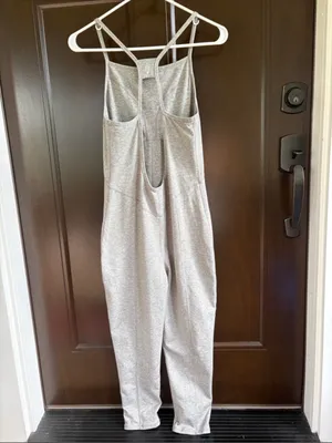 EUC Free People Movement Ashford Side to Side Performance Jumpsuit Grey Large thumbnail 5