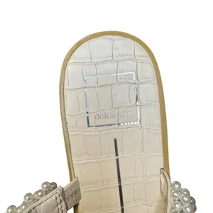 Dolce Vita Shoes‎ Womens Size 9 White Pearl Beaded Slide Sandals Flat Dressy thumbnail 5