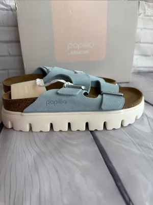 Papillio by Birkenstock Arizona Papillio Chunky Slide in Mineral Blue thumbnail 5