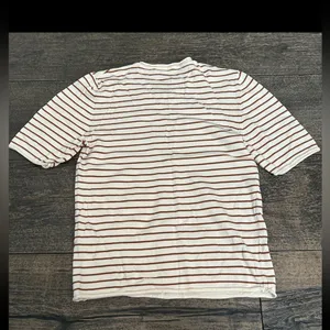 Zara Striped T-Shirt in Cream‎ and Brown small thumbnail 3