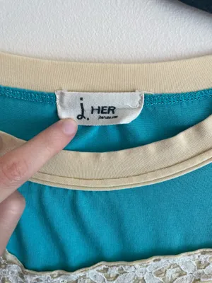 Boutique J. Her Oversized Teal Star Patchwork Short Sleeve Tee Size Small thumbnail 3