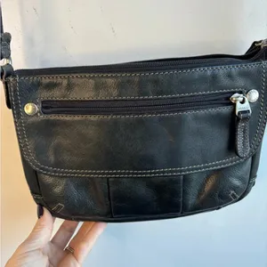 Fossil Black Pebble Leather‎ Crossbody Purse thumbnail 4