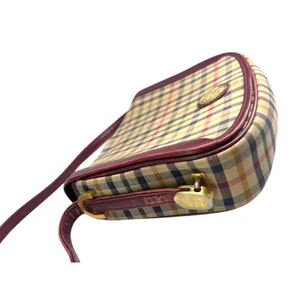 Vintage 70's Daks London Tartan House Check Shoulder Bag Crossbody Purse Brass thumbnail 4