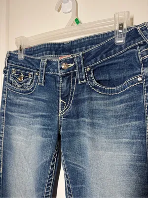 True Religion Low Rise Disco Billie Big T Bootcut Jeans Y2K thumbnail 2
