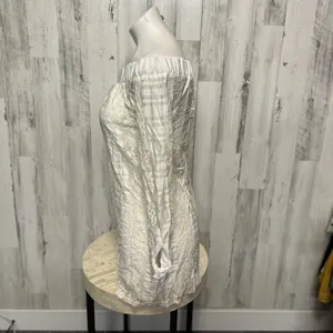 Charlotte Russe Lace Off Shoulder Mini Dress Womens Extra Small White Tie Cuffs thumbnail 3
