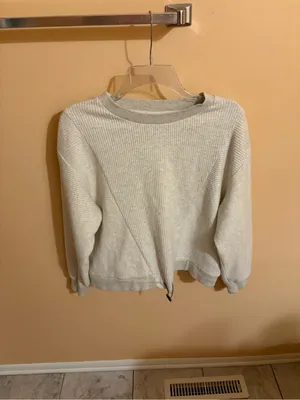 Varley Arleta Ribbed Gray Pullover thumbnail 4